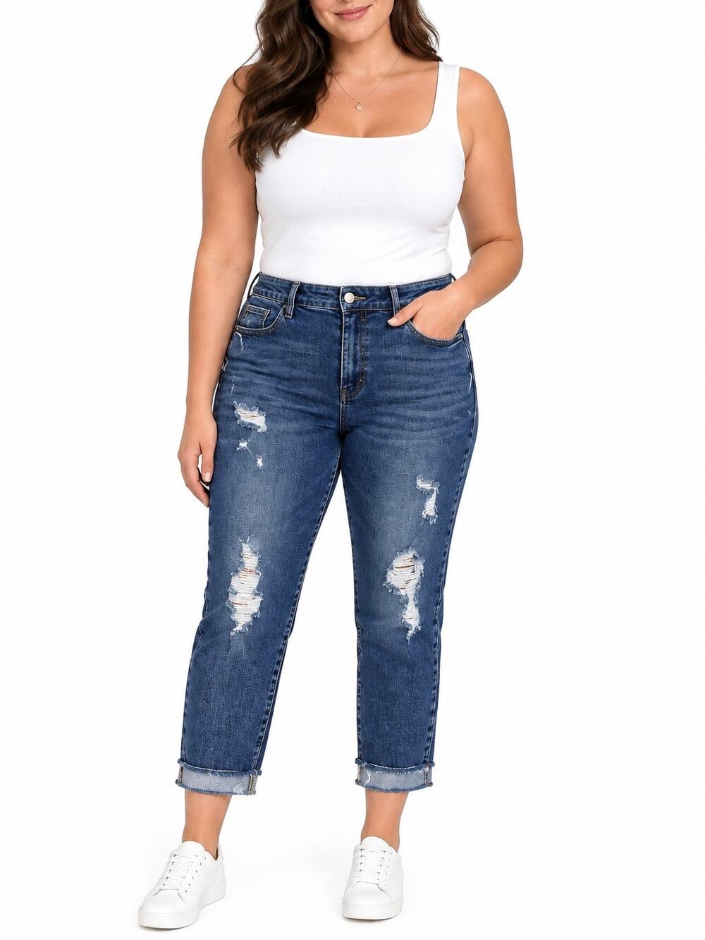 Judy Blue High Waist Slim Fit Jeans Distressed 15/32 NWT JB84183
